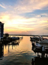 Scenic view of sunset over sea