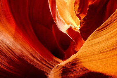 Low angle view of rock formations at antelope canyon