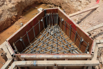 High angle view of staircase