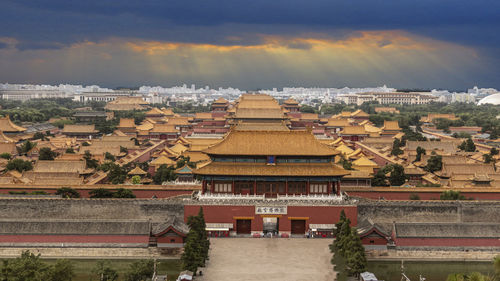 High angle view of buildings in city