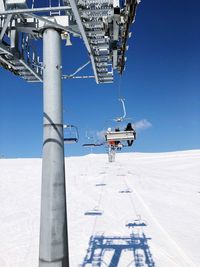 Scenic view of snow covered landscape against clear sky