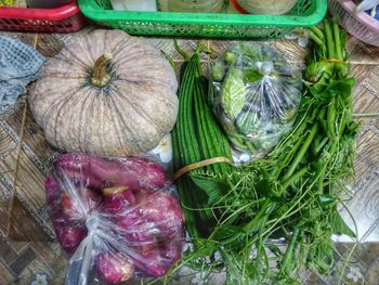 High angle view of vegetables