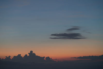 Scenic view of silhouette landscape against sky during sunset