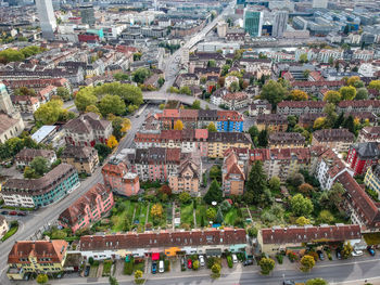 High angle view of cityscape