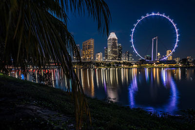 Illuminated city at night