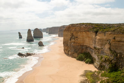 High angle view of the twelve apostles rock formation