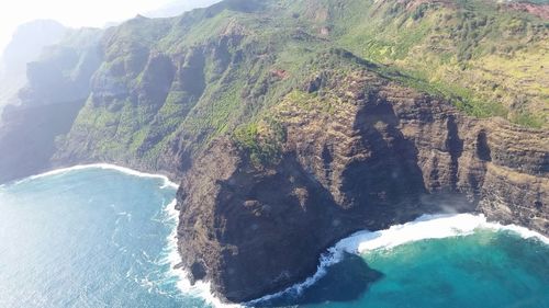 Scenic view of rock formation in sea