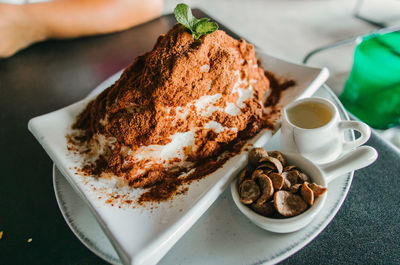 Close-up of food in plate on table