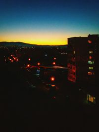 View of illuminated cityscape at night