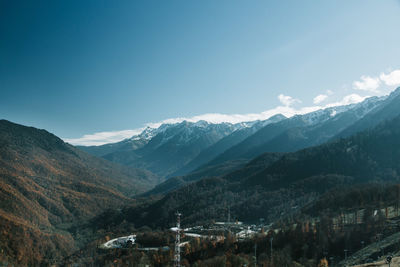 Scenic view of mountains against sky