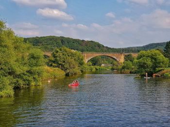 Scenic view of river against sky