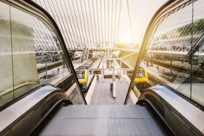 Escalator at railroad station