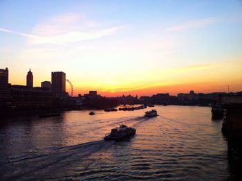 View of river at sunset