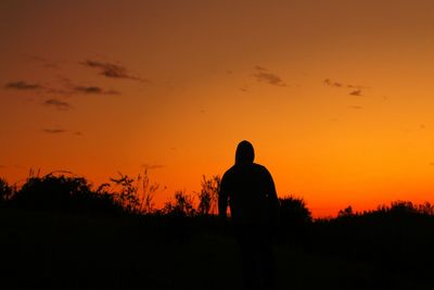 Silhouette landscape at sunset