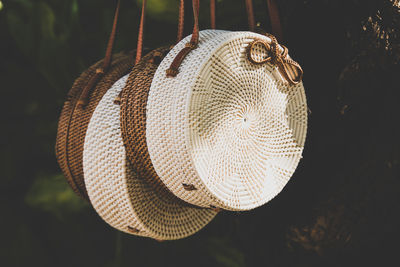 Handmade round woven rattan bags