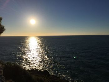 Scenic view of sea at sunset