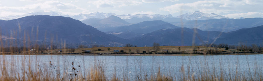 Scenic view of lake against mountains
