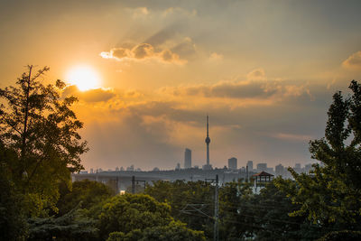 Sunset at wuhan china city