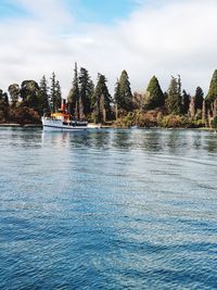 Scenic view of river against sky