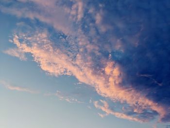 Low angle view of sky at sunset