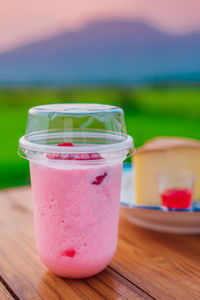 Close-up of drink on table