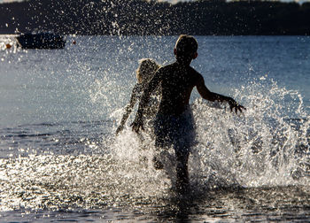 Kids having fun at the beach 