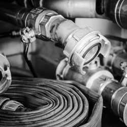 Close up of fire hose