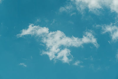 Low angle view of clouds in blue sky