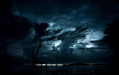 Scenic view of dramatic sky at night