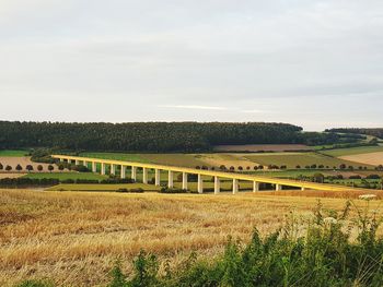 Scenic view of field against sky