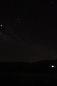 Scenic view of landscape against sky at night