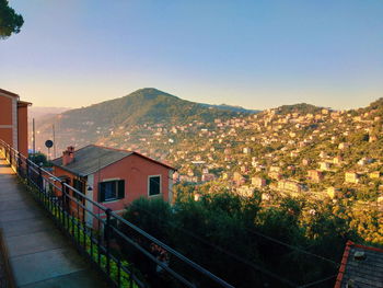 High angle view of townscape against sky