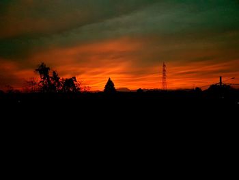 Scenic view of dramatic sky during sunset