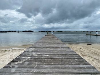 Pier over sea against sky