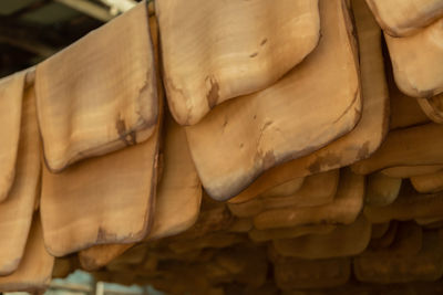 High angle view of bread on table