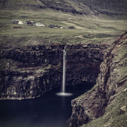 Aerial view of waterfall