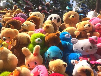 Close-up of toys in market