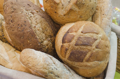 High angle view of bread on table