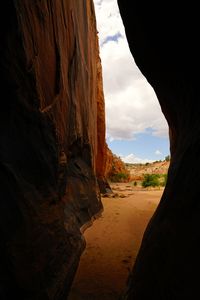 Rock formation on land against sky