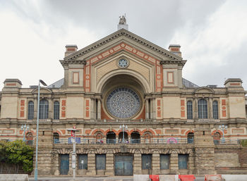 Low angle view of historic building against sky