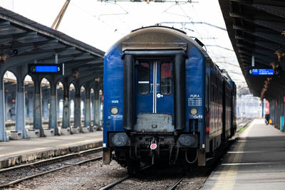 Train on railroad station