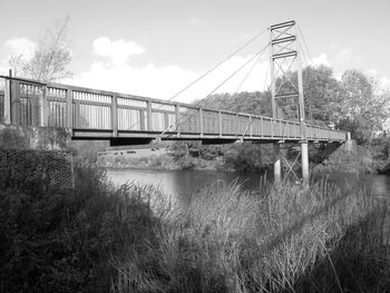 Bridge over river against sky