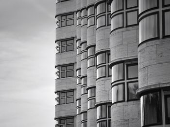 Low angle view of modern building against sky