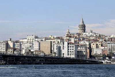 View of cityscape by bosphorus