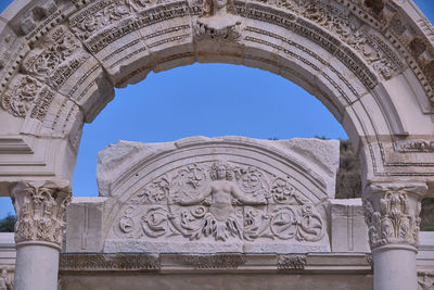 Low angle view of historical building against clear sky