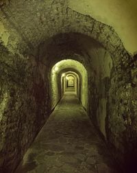 View of illuminated tunnel