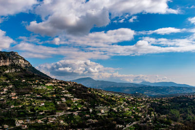 Scenic view of mountains against sky