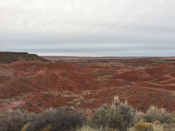 Scenic view of desert against sky