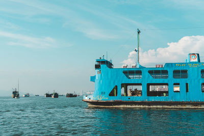 Ship in sea against sky