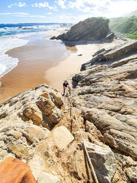 Man looking at view of sea